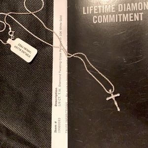 White gold cross necklace